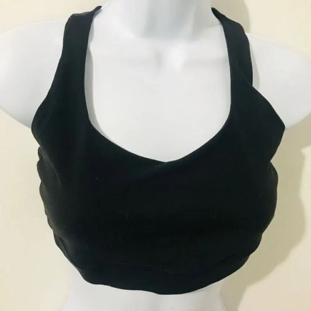 Lululemon Sports Bra Womens 8 Black  Racerback Athletic Workout Gym Yoga..0699